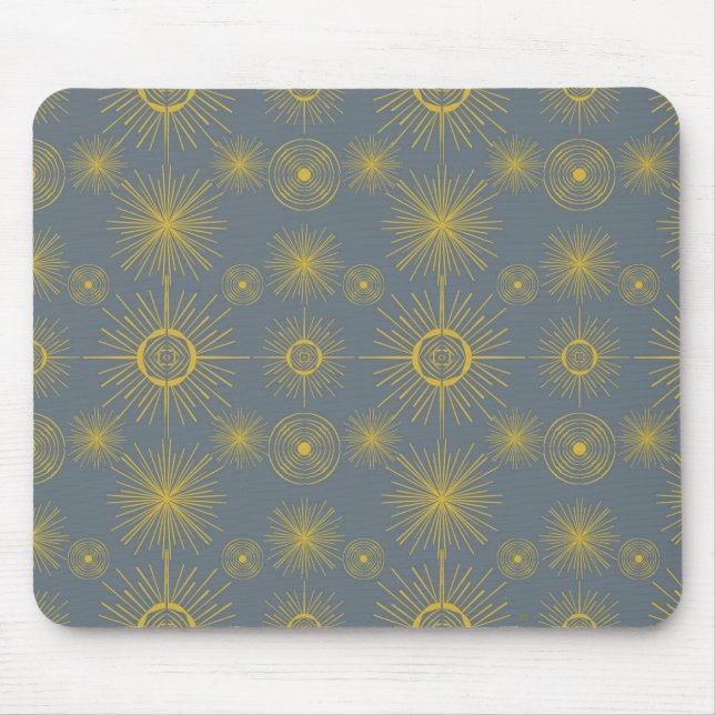 Celestial Sun Stars Dusty Blue Mousepad (Vorne)
