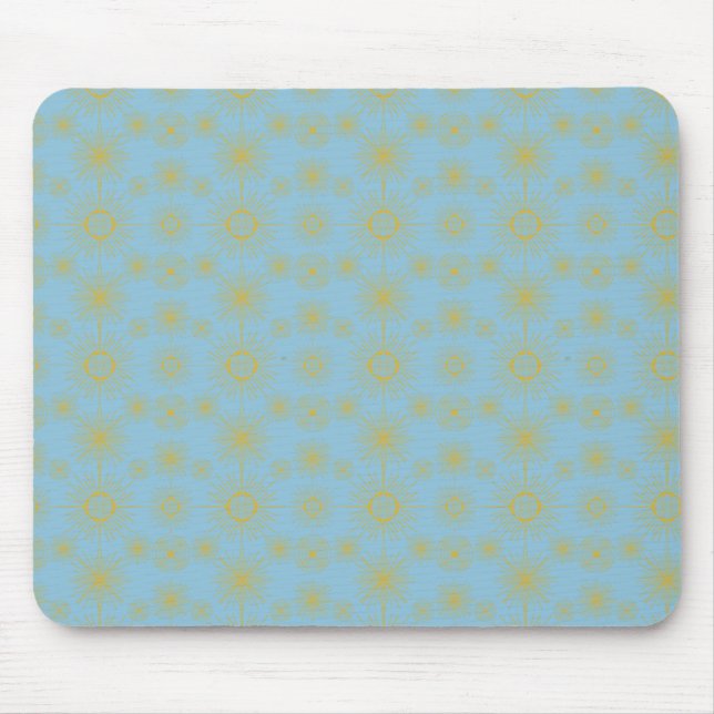 Celestial Sun Stars Sky Blue Mousepad (Vorne)