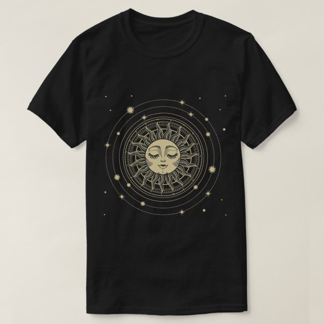 Celestial Sun Tarot Cards Horoskop Zodiac Astrolo T-Shirt (Design vorne)