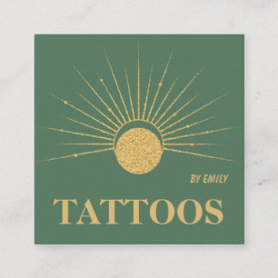 Celestial Sun Tattoo Salon Quadratische Visitenkarte
