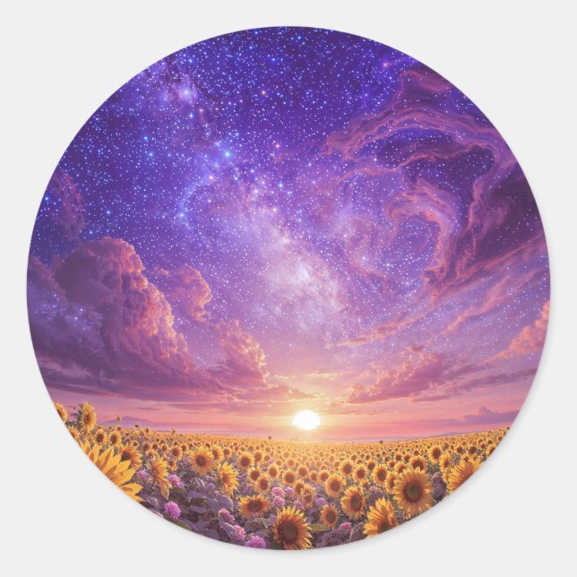 Celestial Sunflower Sticker Sheet (Vorderseite)