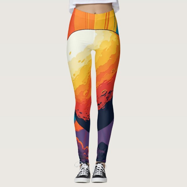 Celestial Sunset – Cosmic Art Activewear  Leggings (Vorderseite)