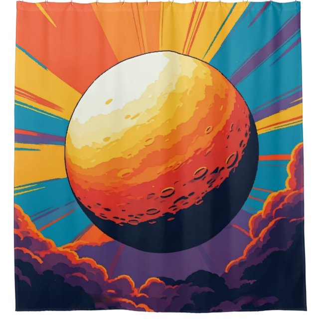 Celestial Sunset Shower Curtain Duschvorhang (Vorderseite)