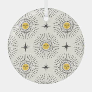 Celestial Sunshine Vintag Pattern Ornament Aus Glas