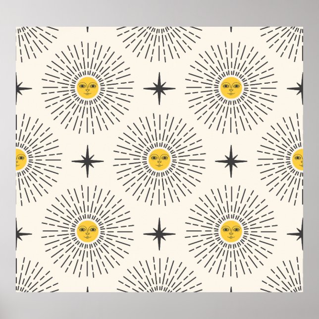 Celestial Sunshine Vintag Pattern Poster (Vorne)