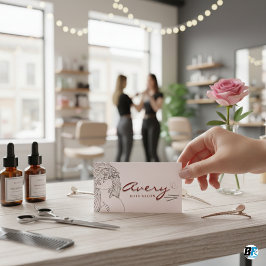 Celestial Tarot Pink Lines Friseur Salon Classic Visitenkarte