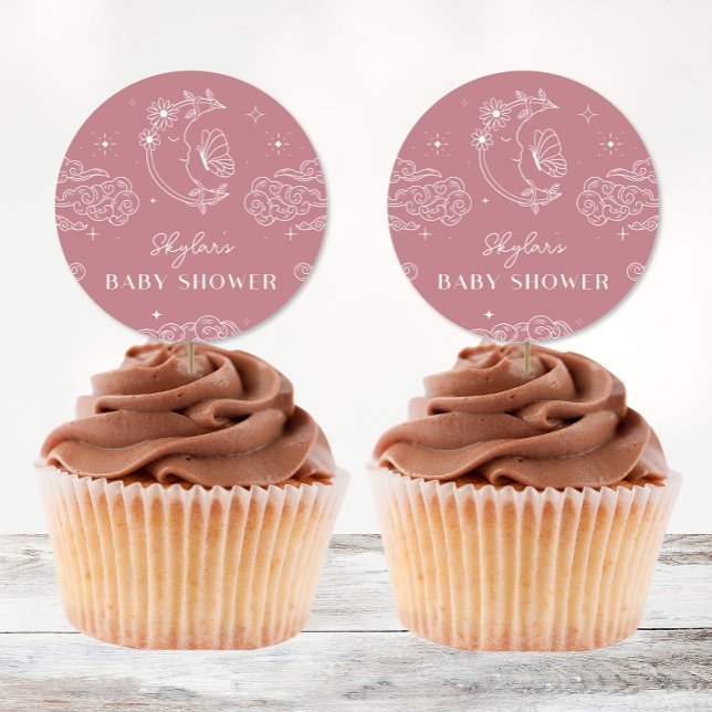 Celestial Tarot Rose Baby Shower Stickers (Von Creator hochgeladen)