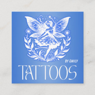 Celestial Tattoo Salon Moon Holographic Quadratische Visitenkarte