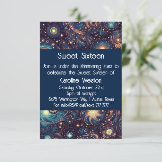 Celestial Theme 16 . Geburtstag Einladung