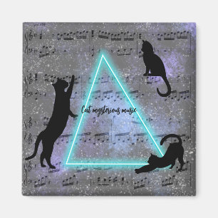 Celestial Three Music Loving Black Cats Magnet