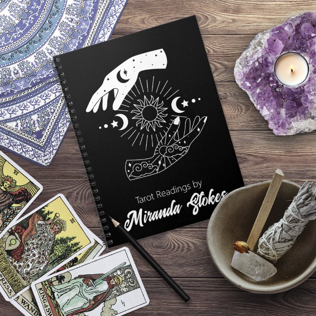 Celestial Touch Trendy Sun & Moon Hands Black Notizblock (Celestial Touch Trendy Sun & Moon Hands Black Notebook)