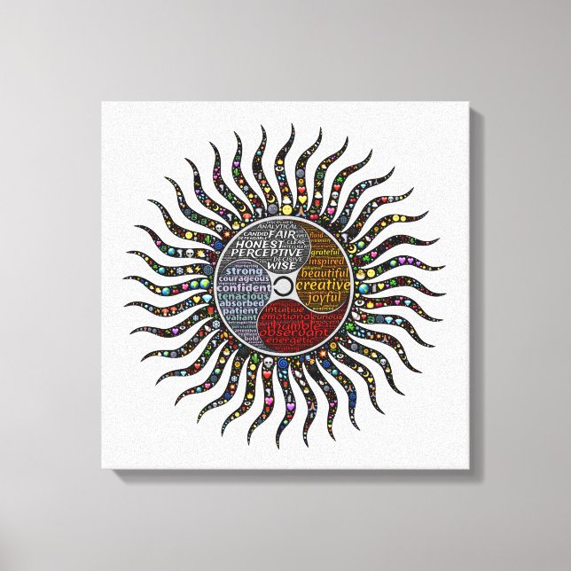 Celestial Typografy Sunshine Leinwanddruck (Vorderseite)