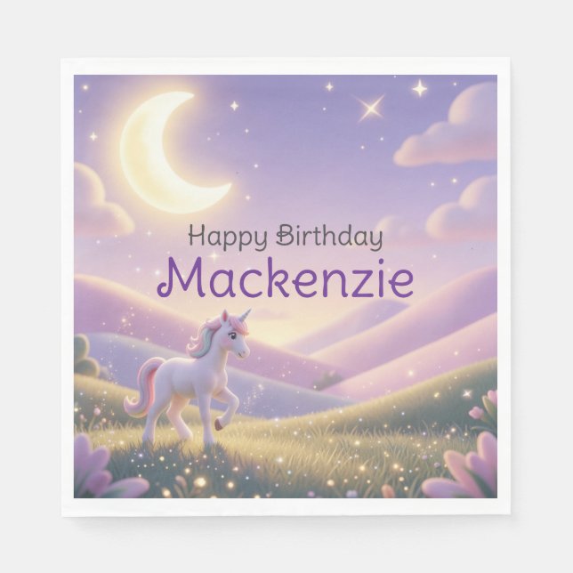 Celestial Unicorn Birthday Party Serviette (Vorderseite)