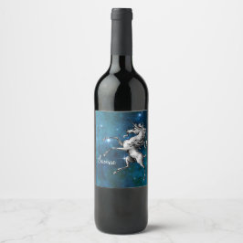 Celestial Unicorn individuell anpassbar Weinetikett