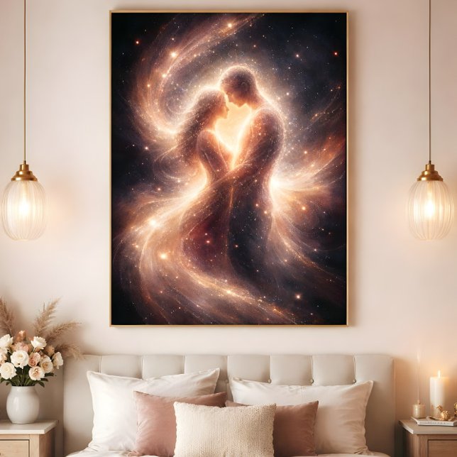 Celestial Union – Abstract Cosmic Couple Art Poster (Von Creator hochgeladen)
