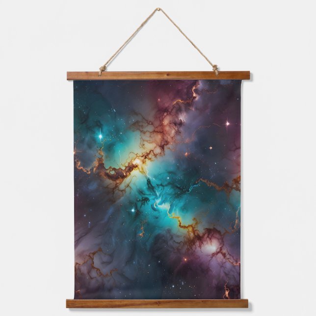 Celestial Veins Wandteppich Mit Holzrahmen (Vorderseite)
