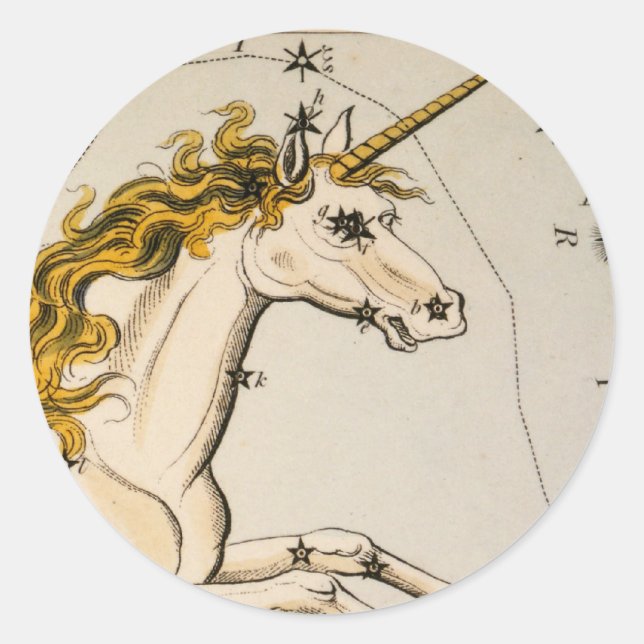 Celestial Vintag Map Runder Aufkleber (Vorderseite)