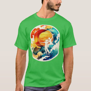Celestial Waltz Ein buntes Abstraktes Wasserbad T-Shirt