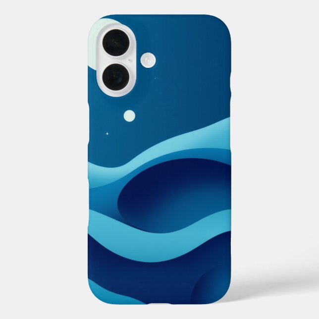 Celestial Waves: Ein Abstrakter Traum iPhone 16 Hülle (Rückseite)