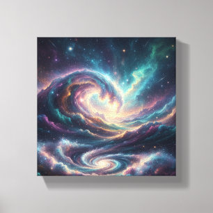 Celestial Waves Wall Art Sterne und Ozeane Minim Leinwanddruck