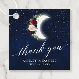 Celestial Wedding Floral Calligraphy Vielen Dank Geschenkanhänger