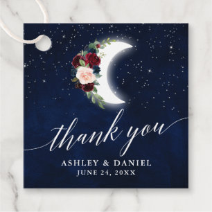 Celestial Wedding Floral Calligraphy Vielen Dank Geschenkanhänger