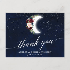 Celestial Wedding Floral Calligraphy Vielen Dank Postkarte