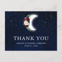 Celestial Wedding Floral Moon Stars Vielen Dank