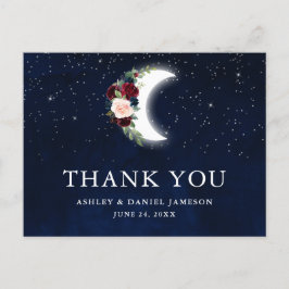 Celestial Wedding Floral Moon Stars Vielen Dank Postkarte
