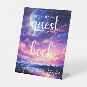 Celestial Wedding Guest Book Pedestal Sign Sockelschild