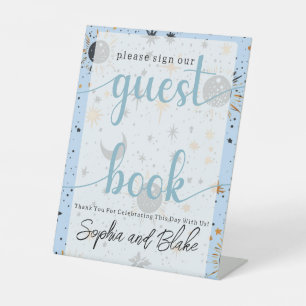 Celestial Wedding Guest Book Pedestal Sign Sockelschild