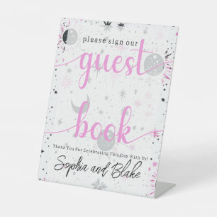 Celestial Wedding Guest Book Pedestal Sign Sockelschild
