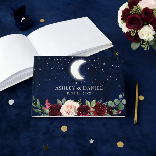 Celestial Wedding Moon Stars Blumenhochzeit Gästebuch