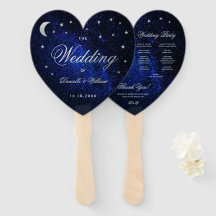 Celestial Wedding Program Moon Stars & Kalligraphi