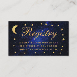 Celestial Wedding Registry Gold Stars Moon Script Begleitkarte