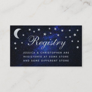 Celestial Wedding Registry Stars Moon Calligraphy Begleitkarte