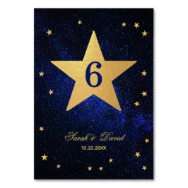 Celestial Wedding Star Imitate Gold Foil Night Sky Tischnummer