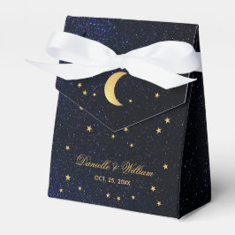 Celestial Wedding Starry Night Blue Sky Gold Stars Geschenkschachtel
