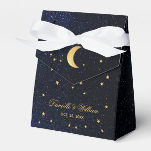 Celestial Wedding Starry Night Blue Sky Gold Stars Geschenkschachtel
