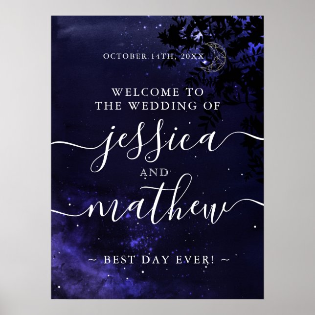 Celestial Wedding Theme Willkommenszeichen 18x24 Poster (Vorne)