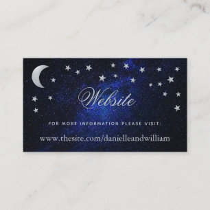 Celestial Wedding Website Moon & Stars Blue Night Begleitkarte