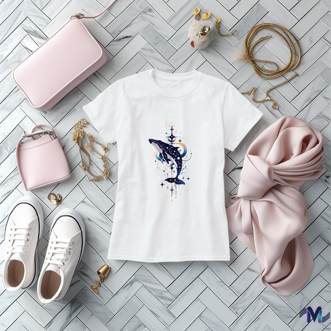Celestial Whale Abstrakt Art Design T-Shirt (Von Creator hochgeladen)