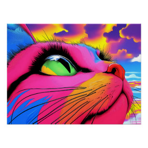Celestial Whiskers: Ein Traum der Katze Poster