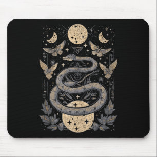 Celestial Wiccan Schlange Moth Moon Phases Hexe Pa Mousepad