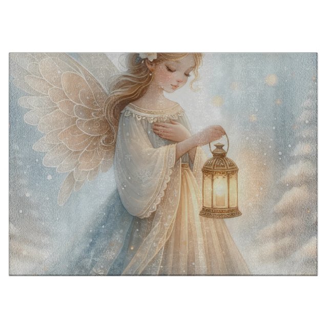 Celestial Winter Angel Lantern of Comfort Schneidebrett (Vorderseite)