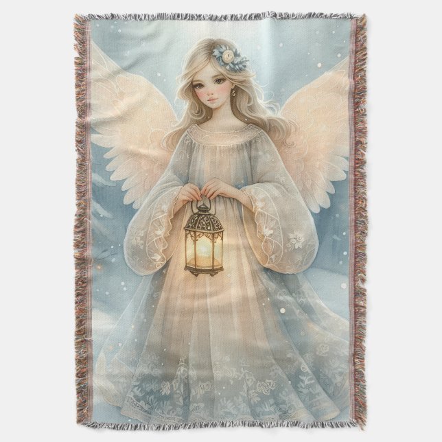 Celestial Winter Angel Lantern of Grace Decke (Vorderseite Vertikal)