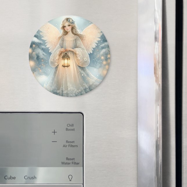 Celestial Winter Angel Lantern of Grace Magnet (In Situ (Kühlschrank))