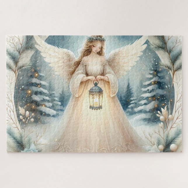 Celestial Winter Angel Lantern of Hope (Horizontal)