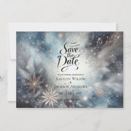 Celestial Winter Midnight Sparkle Wedding Save The Date