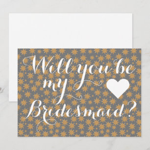 Celestial wirst du meine Bridesmaid White Script Einladung